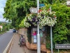 0 km Looking west at the end of Thames Road, opposite Goring Village Hall.