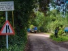 1.8 km The view southwards at the Leatherne Bottel. The bridleway to from Goring is between the trailer and the gate.