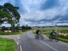 4.7 km Little Stoke crossroads, showing cyclists heading south, who are currrently forced to take the B4009 to South Stoke. Swan\'s Way goes off to the right...