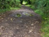 7.2 km Just after the drving range, the bridleway is both muddy and bumpy, with evidence of the remains of a demolished building.
