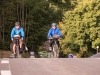 Pete and Evelyn leaving La Salvetat campsite